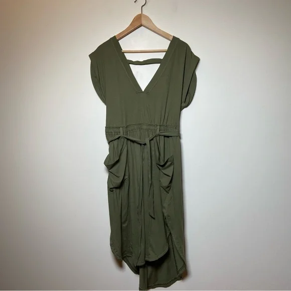 Daily Practice by Anthropologie Short-Sleeve V-Neck Midi Dress - Picture 3 of 9
